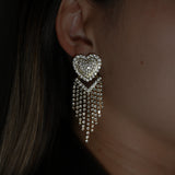 Drop earrings in heart